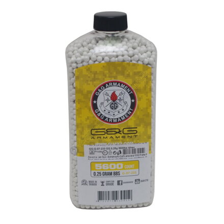 BB kuličky G&G - 0,25g - 5600ks - bílé