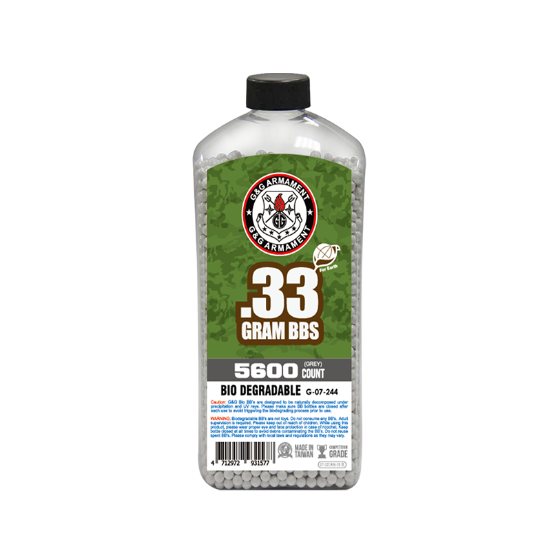 BB kuličky G&G - 0,33g BIO - 5600ks - šedé