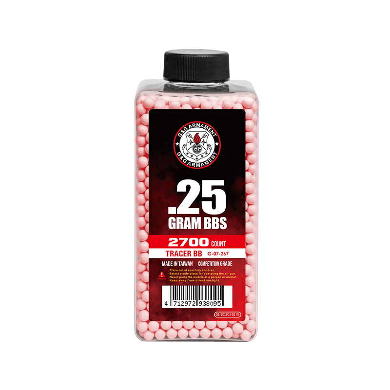 BB kuličky G&G - TRACER - 0,25g - 2700ks - červené